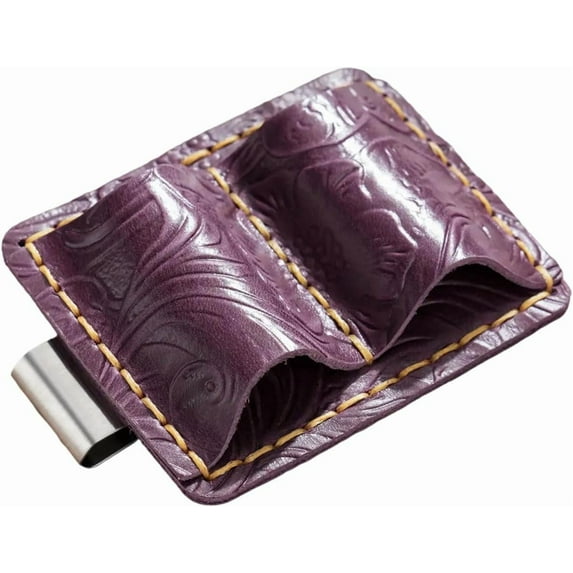 Leather Pen Clip Holder Double Hole Pen Clip Holder Notebook Pen Holder with Pocket Clip for Journal Notebook Planner