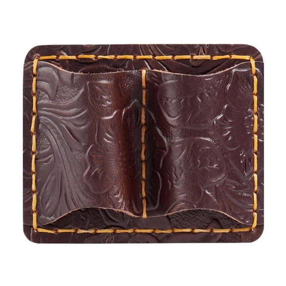 Leather Pen Clip Holder Double Hole Pen Clip Holder Notebook Pen Holder with Pocket Clip for Journal Notebook Planner