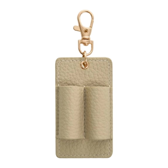 Leather Pen Clip Holder Double Slots Pen Holder Travel Pen Organiser Holder Keychain For Notebook Journals Backpacks