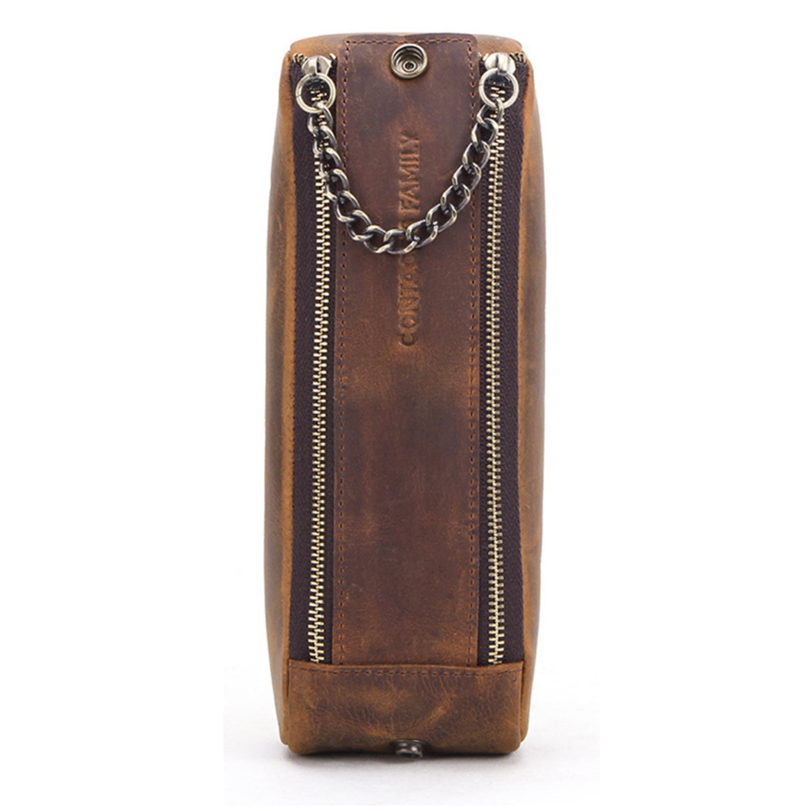 Leather Pen Pencil Case, Zip Pouch, Zippered Pen Case for Work & Office Stationery Storage Box