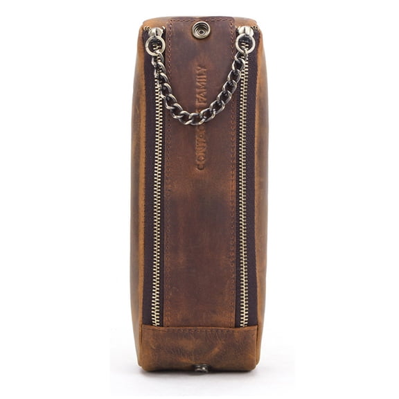 Leather Pen Pencil Case, Zip Pouch, Zippered Pen Case for Work & Office Stationery Storage Box