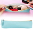 thumbnail image 1 of Leather Pencil Pouch, Slim Pencil Bag, Zipper Pencil Case, Stationery Pouch Bag, Portable Cosmetic Bag, Glasses Pouch, Small Travel Kit Storage Pouch, Office Supplies Organizer, Blue, 1 of 7