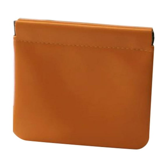Leather Personalized Closure Organizer Pouch, Button Closure Pocket Cosmetic Bag for Makeup, Lipstick, Cards, Small Items, Portable for Travel Or Daily Use, Storage Bag