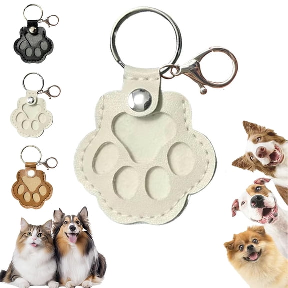 Leather Pet Memorial Keychain, Dog Hair Collector Keychain, Cat Dog Leather Paw Keychain, Cute Paw Shaped Memorial Storage Bag, Memorial Gift for Pet Lovers