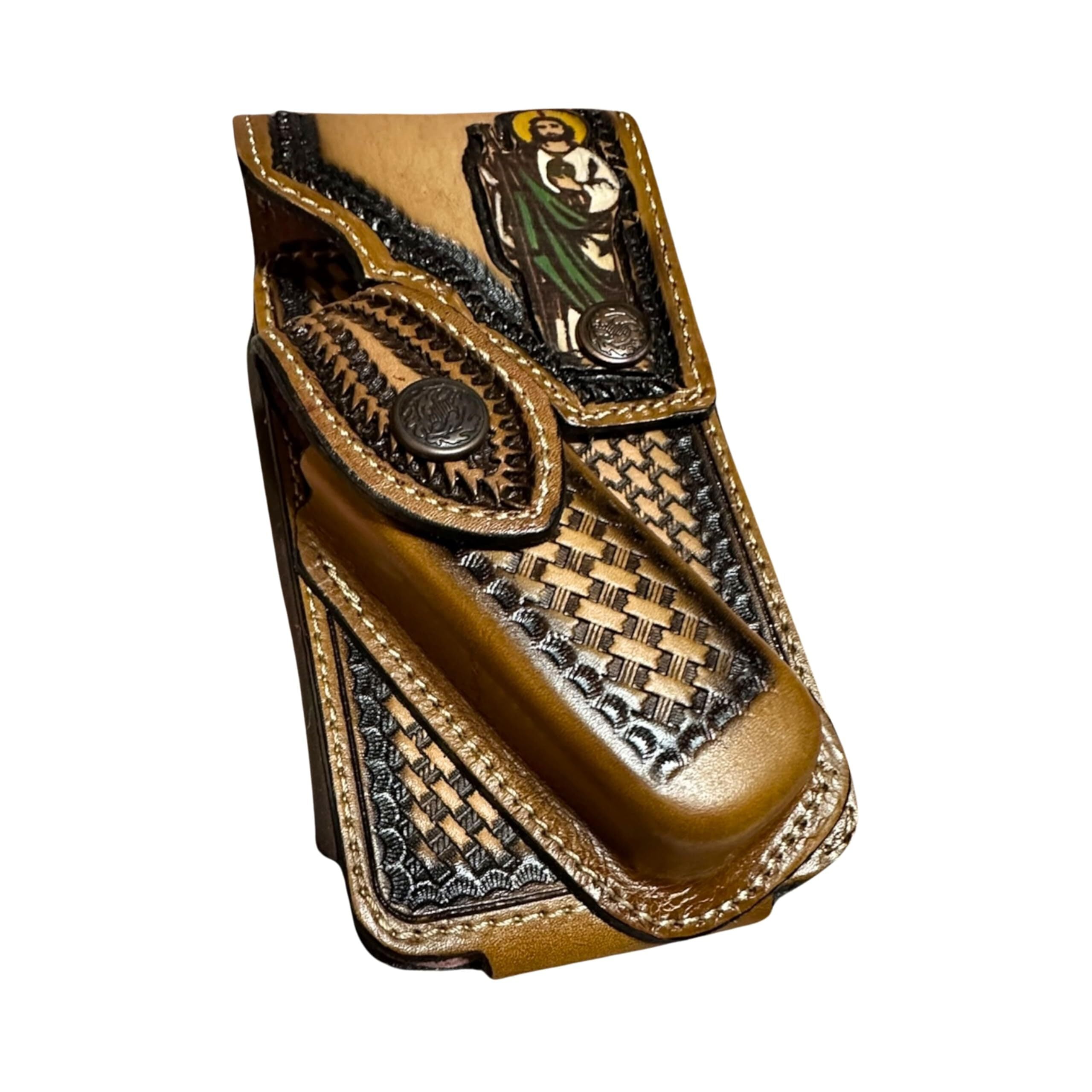 Leather Phone Belt Holster and Knife Holder Cell Phone Case Pouch Handmade  in Mexico - Walmart.com