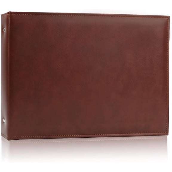 Leather Photo Album 4x6 420 Pockets Large Capacity, Refillable 3-Ring Binder Picture Album with Memo Space, Holds Horizontal and Vertical Photos, Vintage Memory Book with Gift Box for Wedding, Family