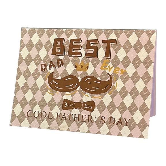 Leather Photo Album Mattes Texture Father'S Day Gift Gouache Nostalgic Decoration Greeting Card, Fathers Day Party Greeting Card