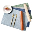 thumbnail image 1 of Leather Placemats Non Slip Heat Resistant Washable Place Pads for Easy Cleaning and Protection for Dining Tables and Kitchen Counters, 1 of 7