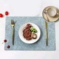 thumbnail image 1 of Leather Placemats Set of 6 - 16.9x11.8 Inch Washable Heat Resistant Table Mats for Dining Table - Non Slip Hot Pads for Kitchen Counter Indoor Outdoor Use - Easy Clean Steak Pads for Dinner Party, 1 of 6