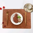 thumbnail image 1 of Leather Placemats Set of 6 - Non Slip Heat Resistant Table Mats for Dining Table - Washable Easy Clean Hot Pads for Kitchen Counter - Indoor Outdoor Use for Home Dining or Formal Banquet, 1 of 6