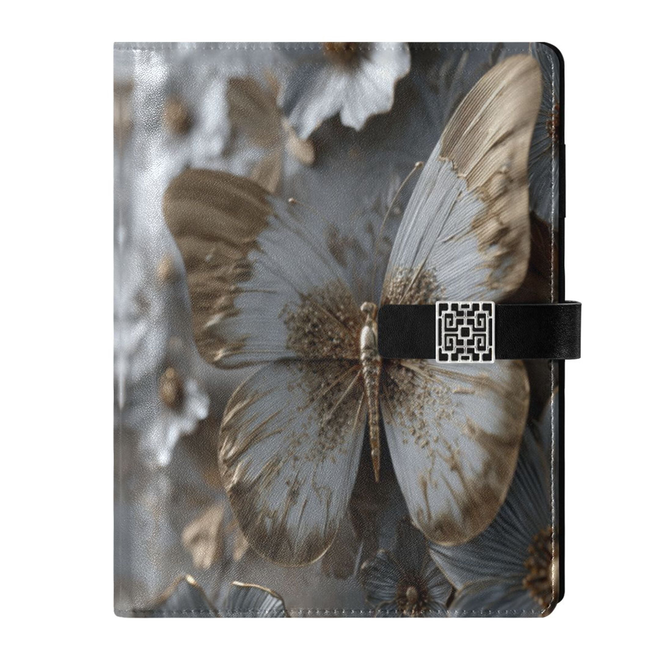 Leather Planner Leather Notebook Notebook Journal Binder Design Pen Pocket Design Convenient for Storage 3d Butterflies
