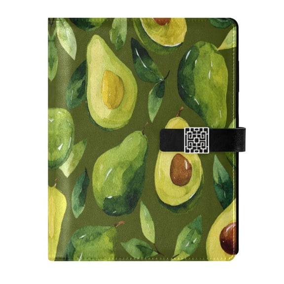 Leather Planner Leather Notebook Notebook Journal Binder Design Pen Pocket Design Convenient for Storage Avocado Berry Seamless Showcase