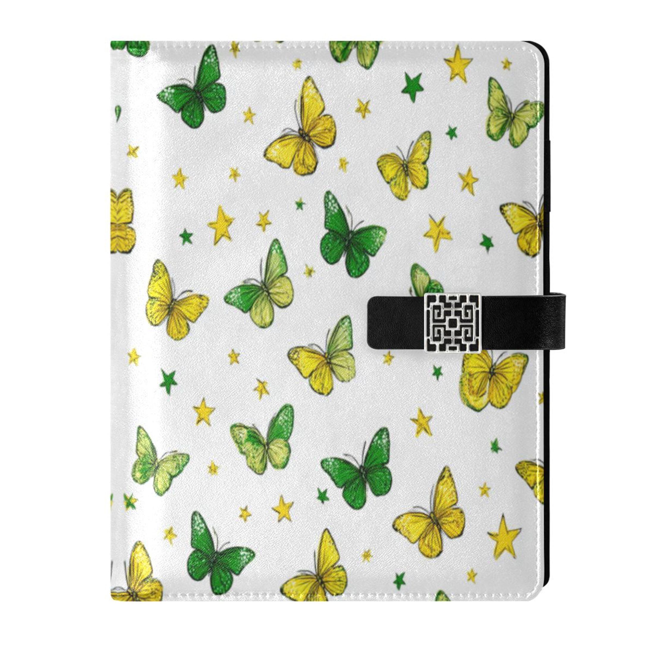Leather Planner Leather Notebook Notebook Journal Binder Design Pen Pocket Design Convenient for Storage Beautiful Butterflies
