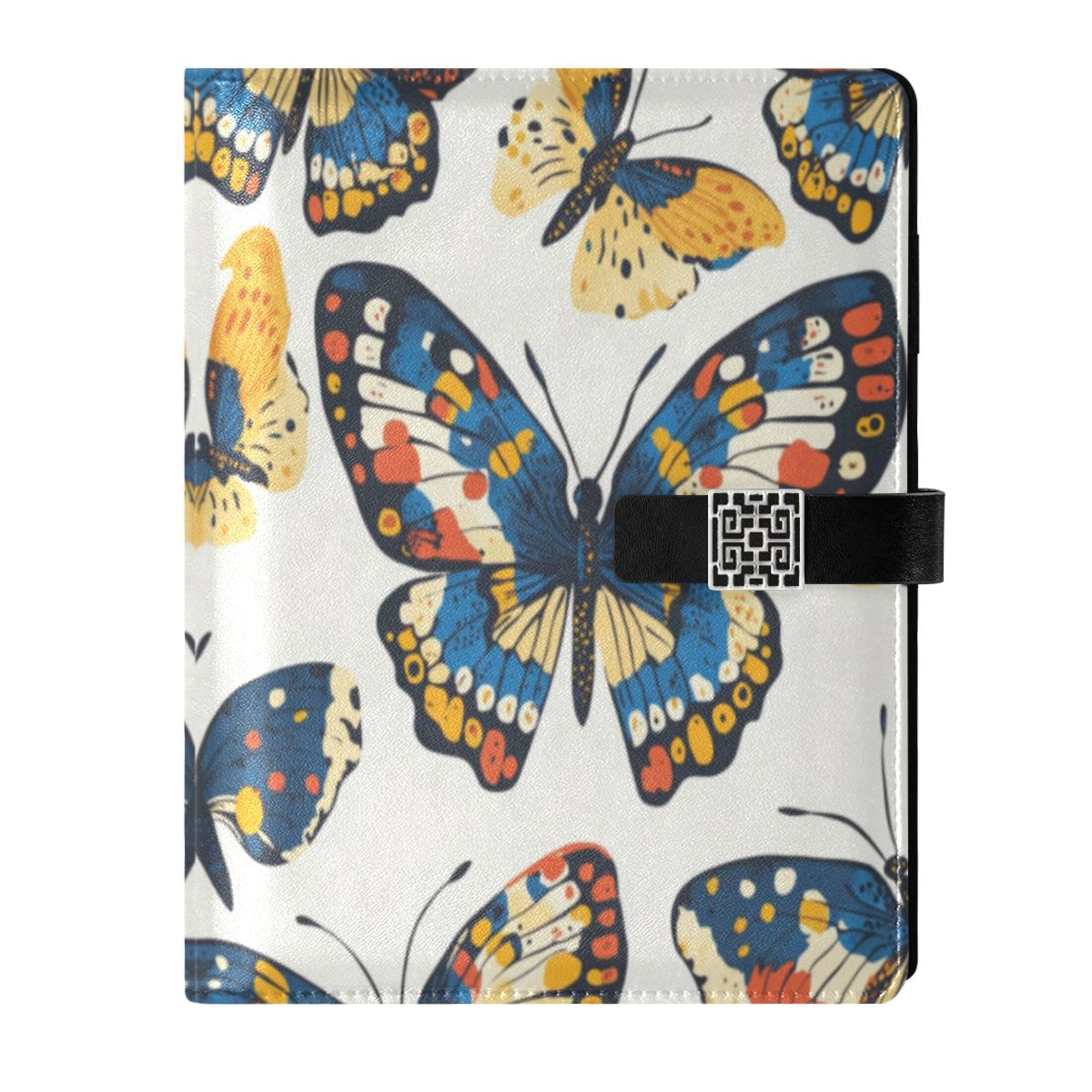 Leather Planner Leather Notebook Notebook Journal Binder Design Pen Pocket Design Convenient for Storage Beautiful Colored Butterfly