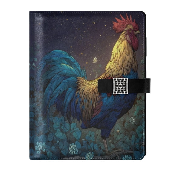 Leather Planner Leather Notebook Notebook Journal Binder Design Pen Pocket Design Convenient for Storage Beautiful Golden Rooster