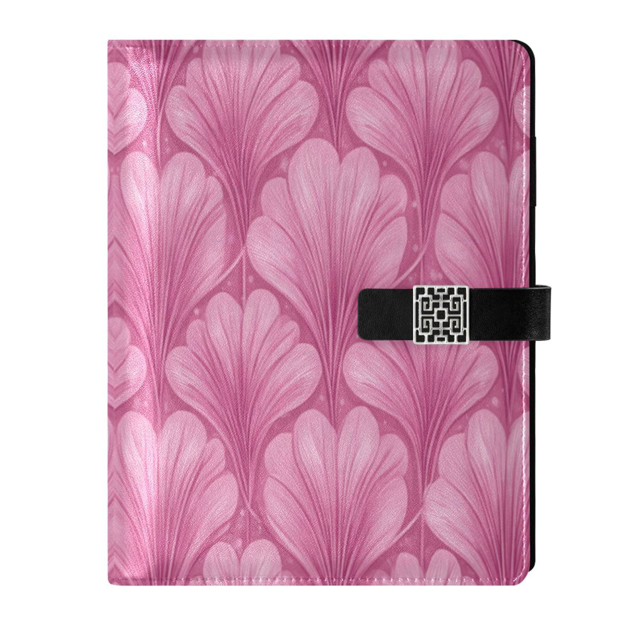 Leather Planner Leather Notebook Notebook Journal Binder Design Pen Pocket Design Convenient for Storage Beautiful Light Pink Pattern