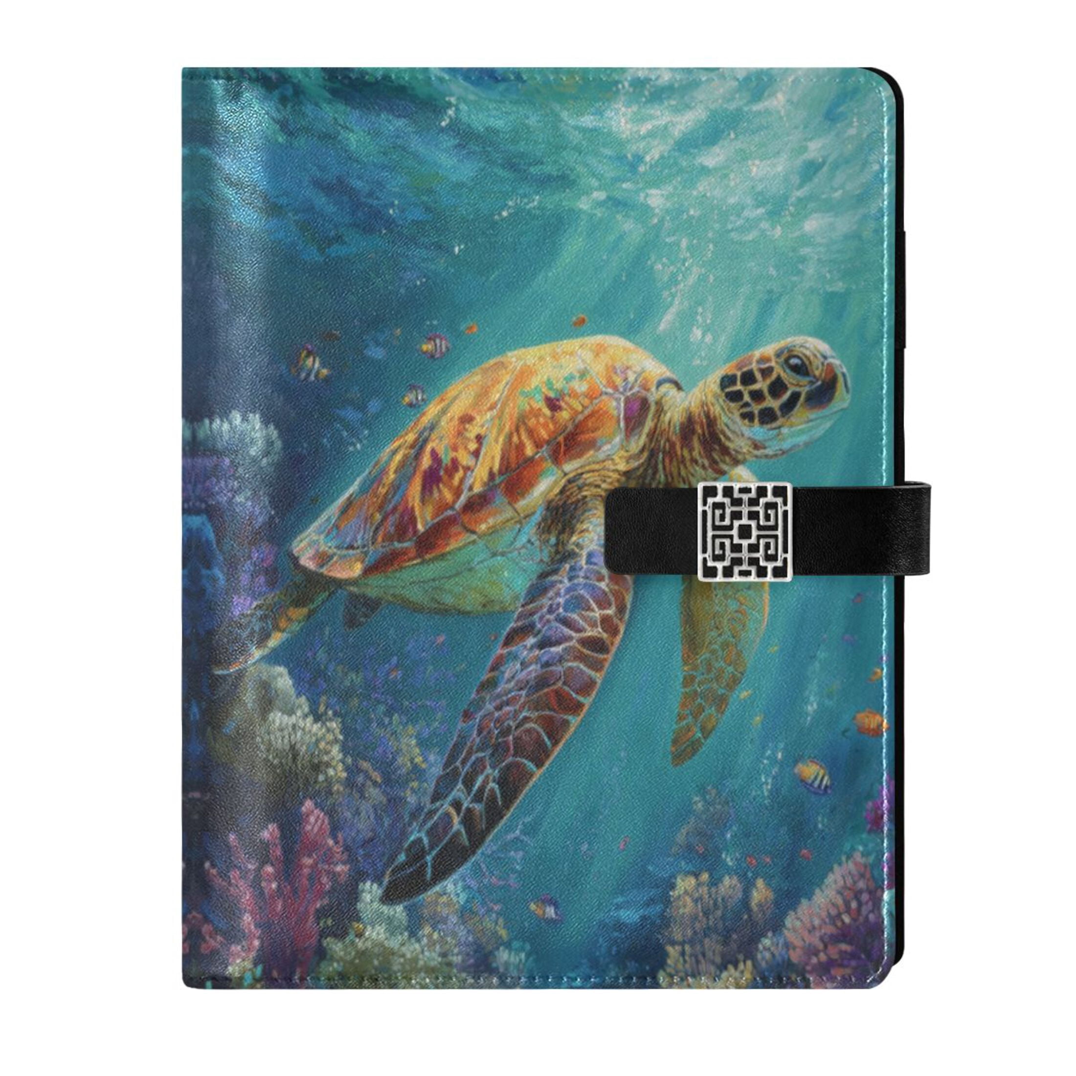 Leather Planner Leather Notebook Notebook Journal Binder Design Pen Pocket Design Convenient for Storage Beautiful Sea Turtle