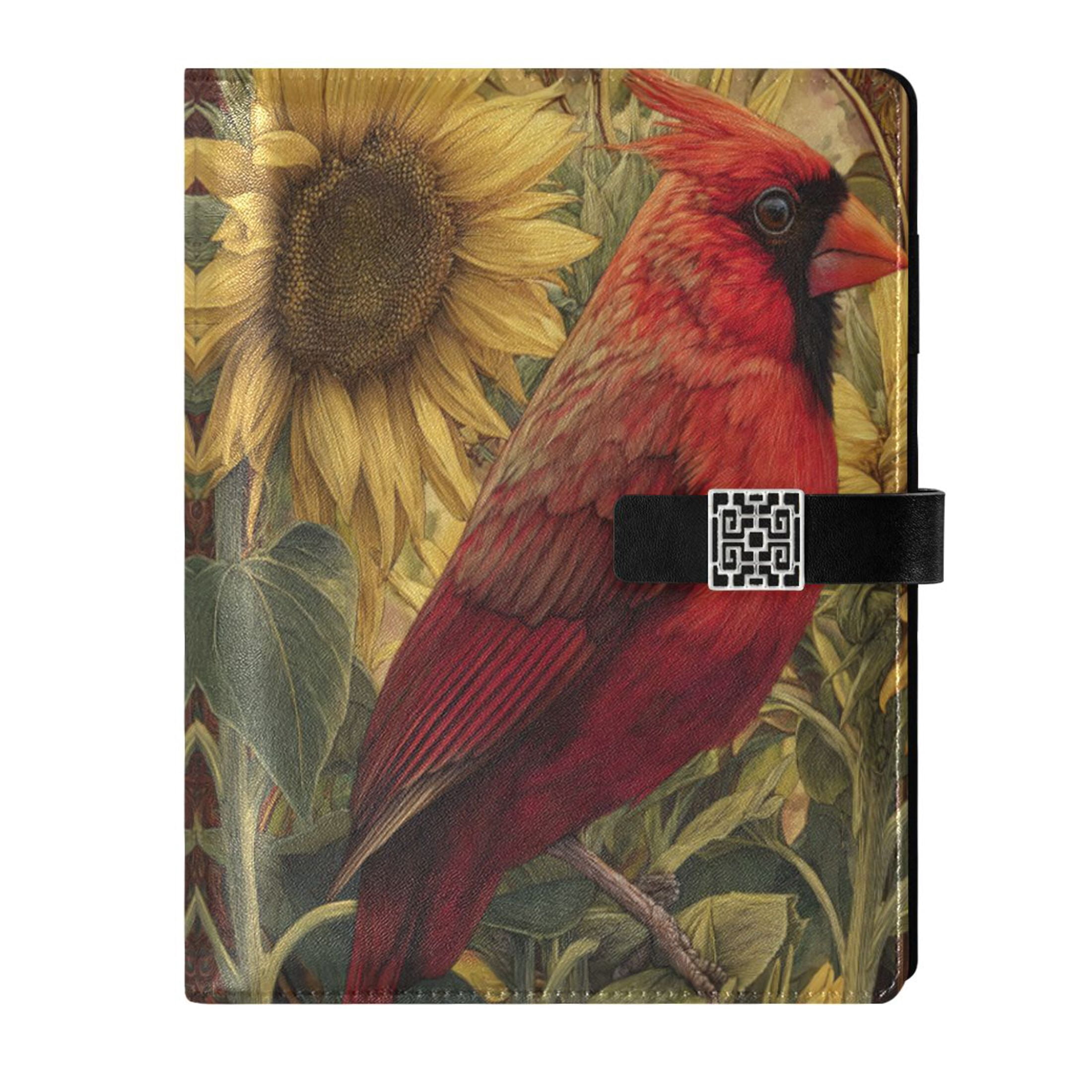 Leather Planner Leather Notebook Notebook Journal Binder Design Pen Pocket Design Convenient for Storage Big Red Bird