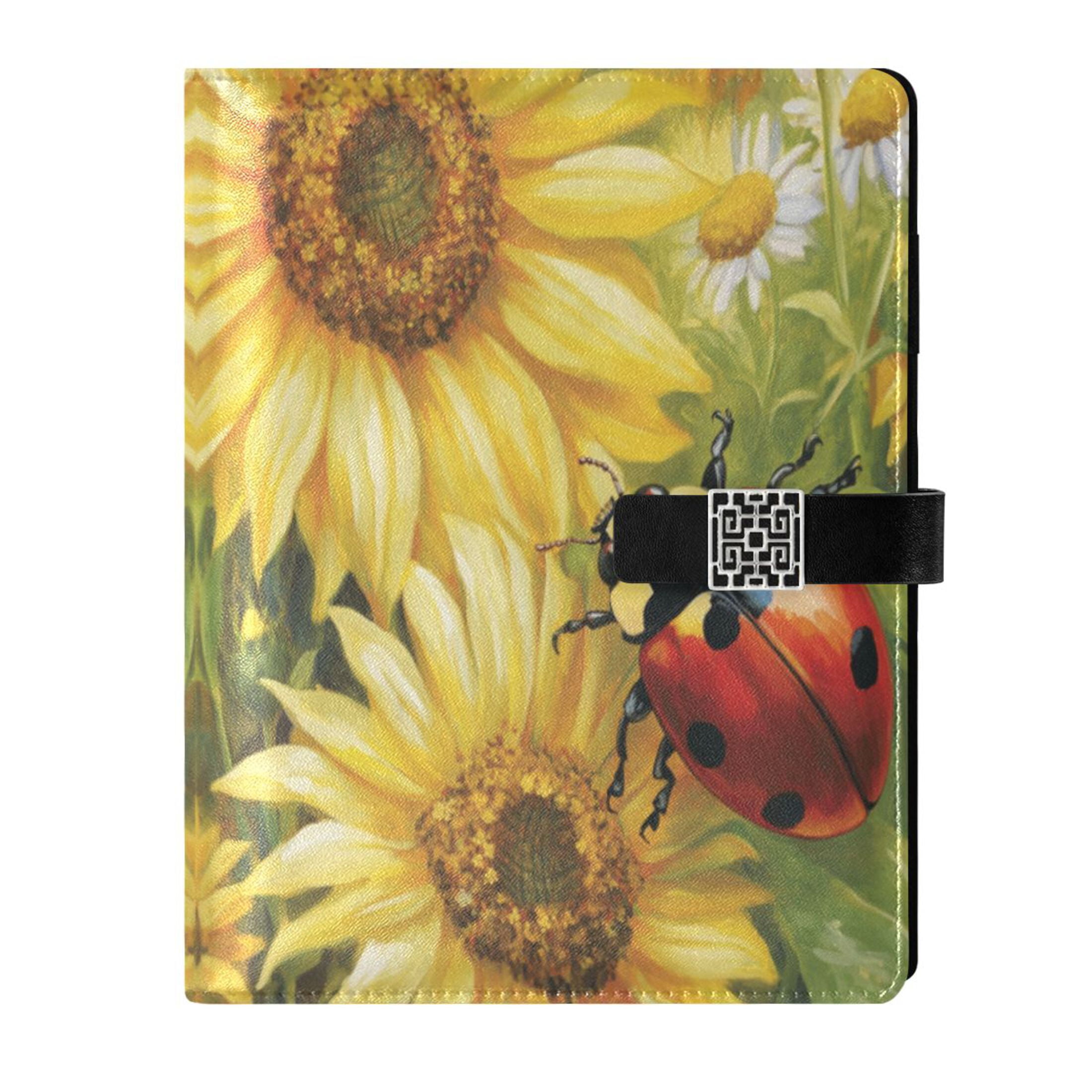 Leather Planner Leather Notebook Notebook Journal Binder Design Pen Pocket Design Convenient for Storage Big Red Ladybug