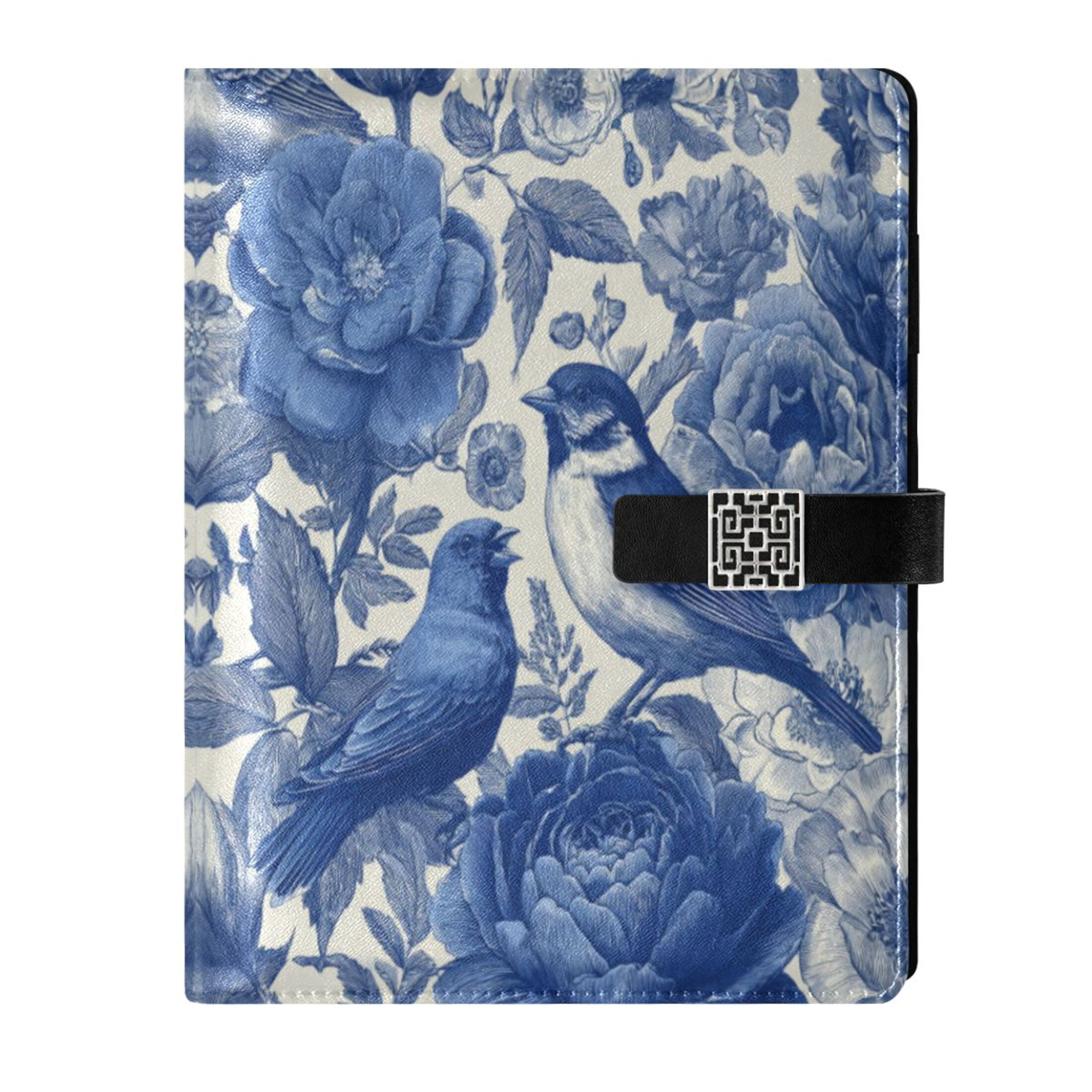 Leather Planner Leather Notebook Notebook Journal Binder Design Pen Pocket Design Convenient for Storage Blue Bird