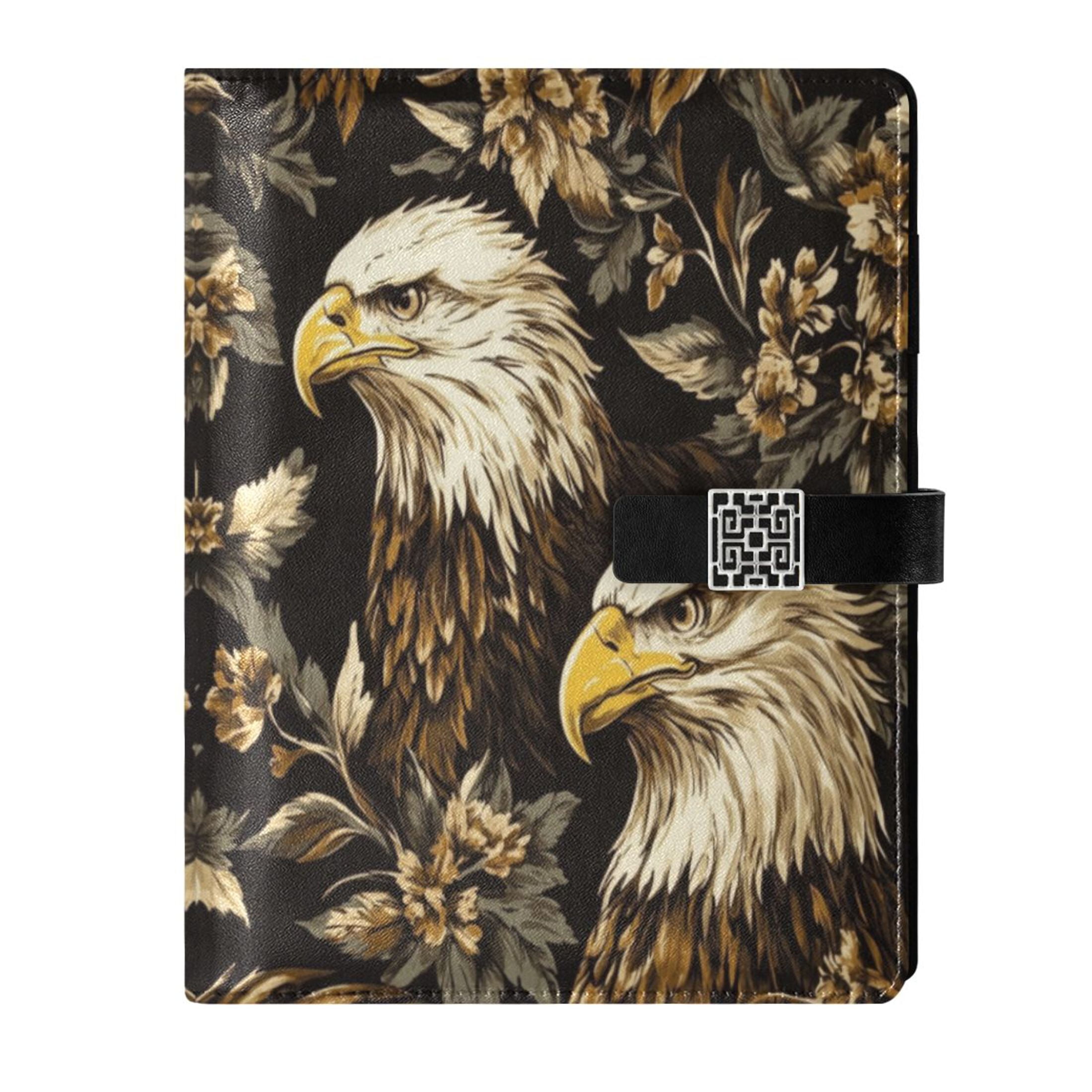 Leather Planner Leather Notebook Notebook Journal Binder Design Pen Pocket Design Convenient for Storage Brown Eagle