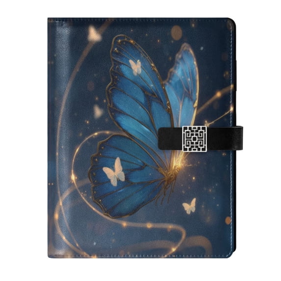 Leather Planner Leather Notebook Notebook Journal Binder Design Pen Pocket Design Convenient for Storage Butterflies Flutter