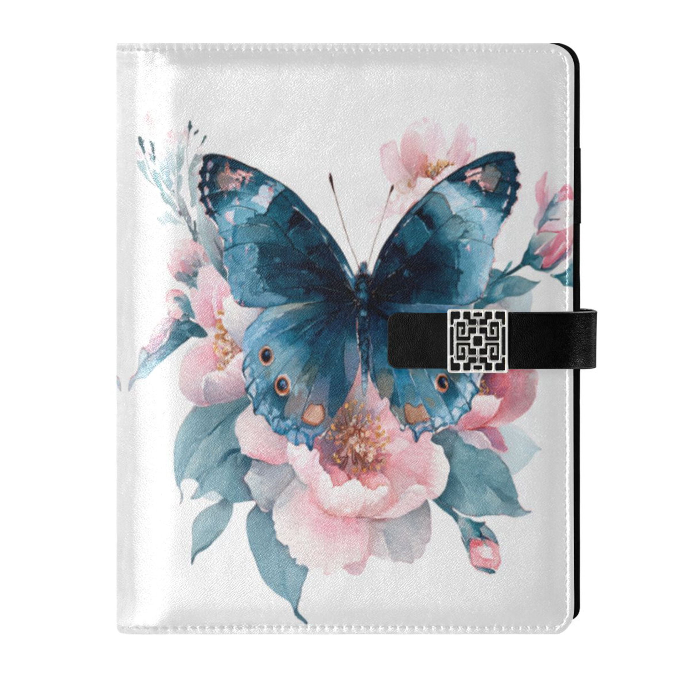 Leather Planner Leather Notebook Notebook Journal Binder Design Pen Pocket Design Convenient for Storage Butterfly Cute