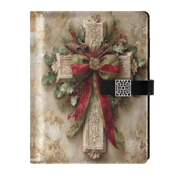 Leather Planner Leather Notebook Notebook Journal Binder Design Pen Pocket Design Convenient for Storage Christmas Cross Cartoon