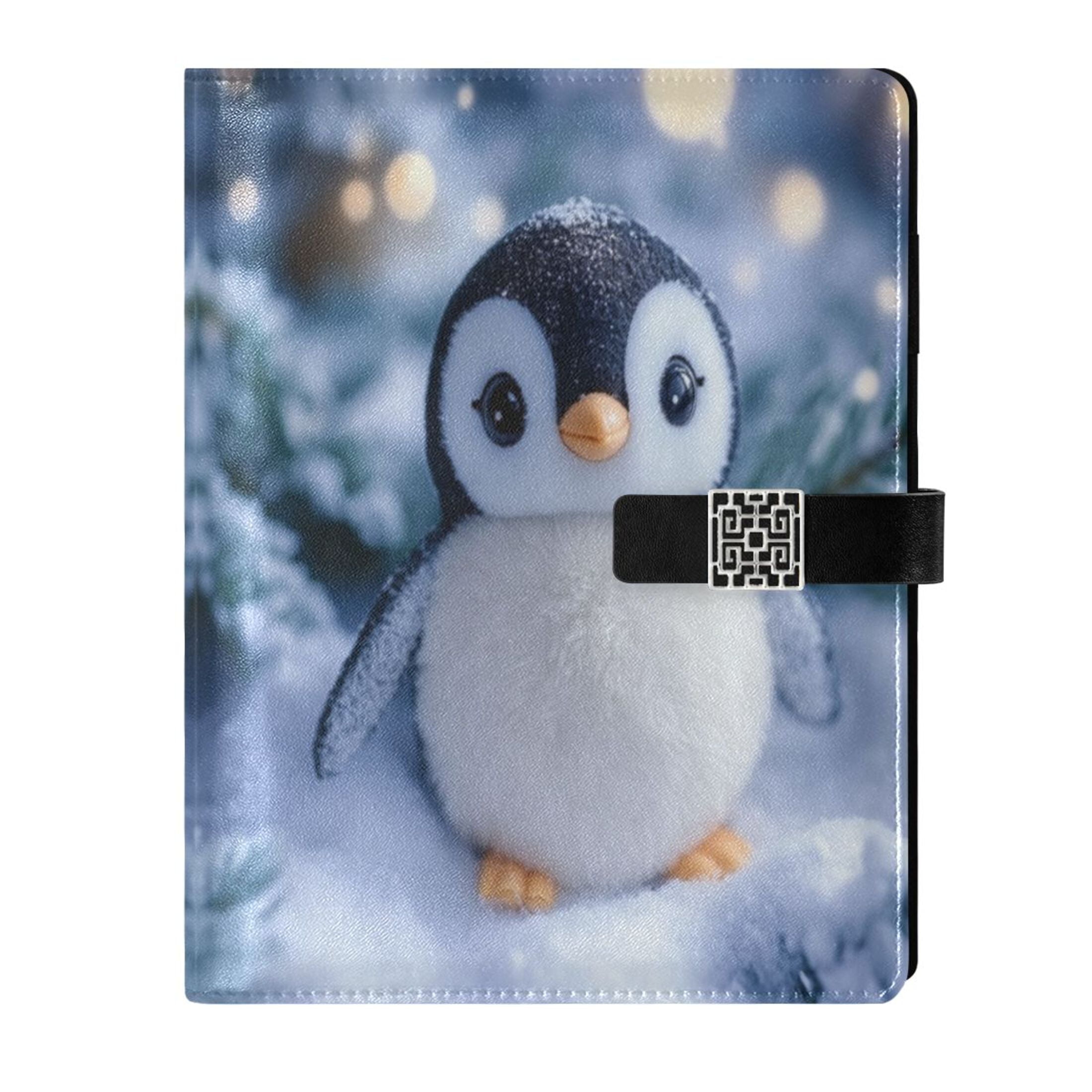 Leather Planner Leather Notebook Notebook Journal Binder Design Pen Pocket Design Convenient for Storage Christmas Penguin
