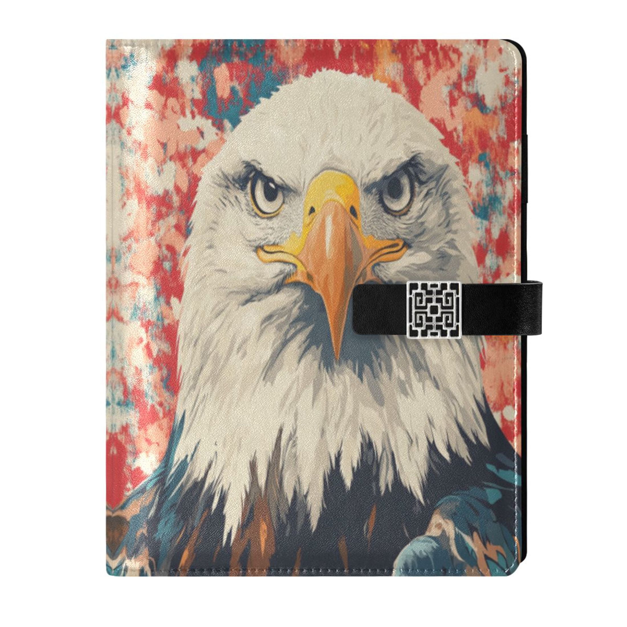 Leather Planner Leather Notebook Notebook Journal Binder Design Pen Pocket Design Convenient for Storage Colored Cool Eagle