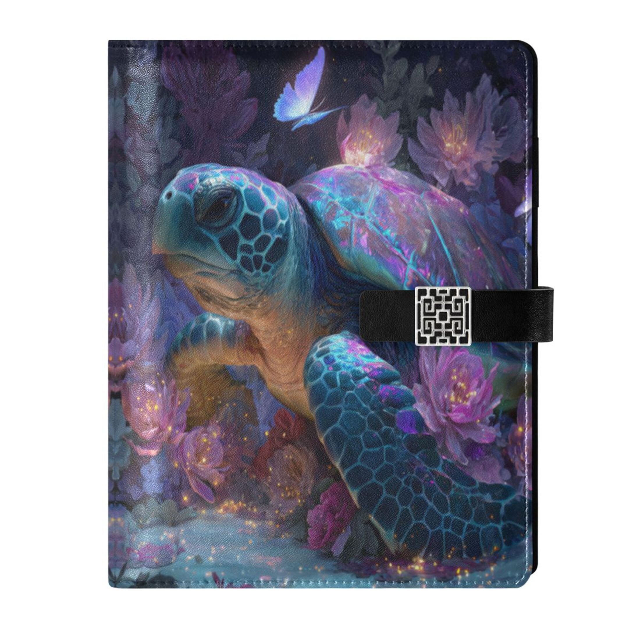 Leather Planner Leather Notebook Notebook Journal Binder Design Pen Pocket Design Convenient for Storage Colorful Sea Turtle