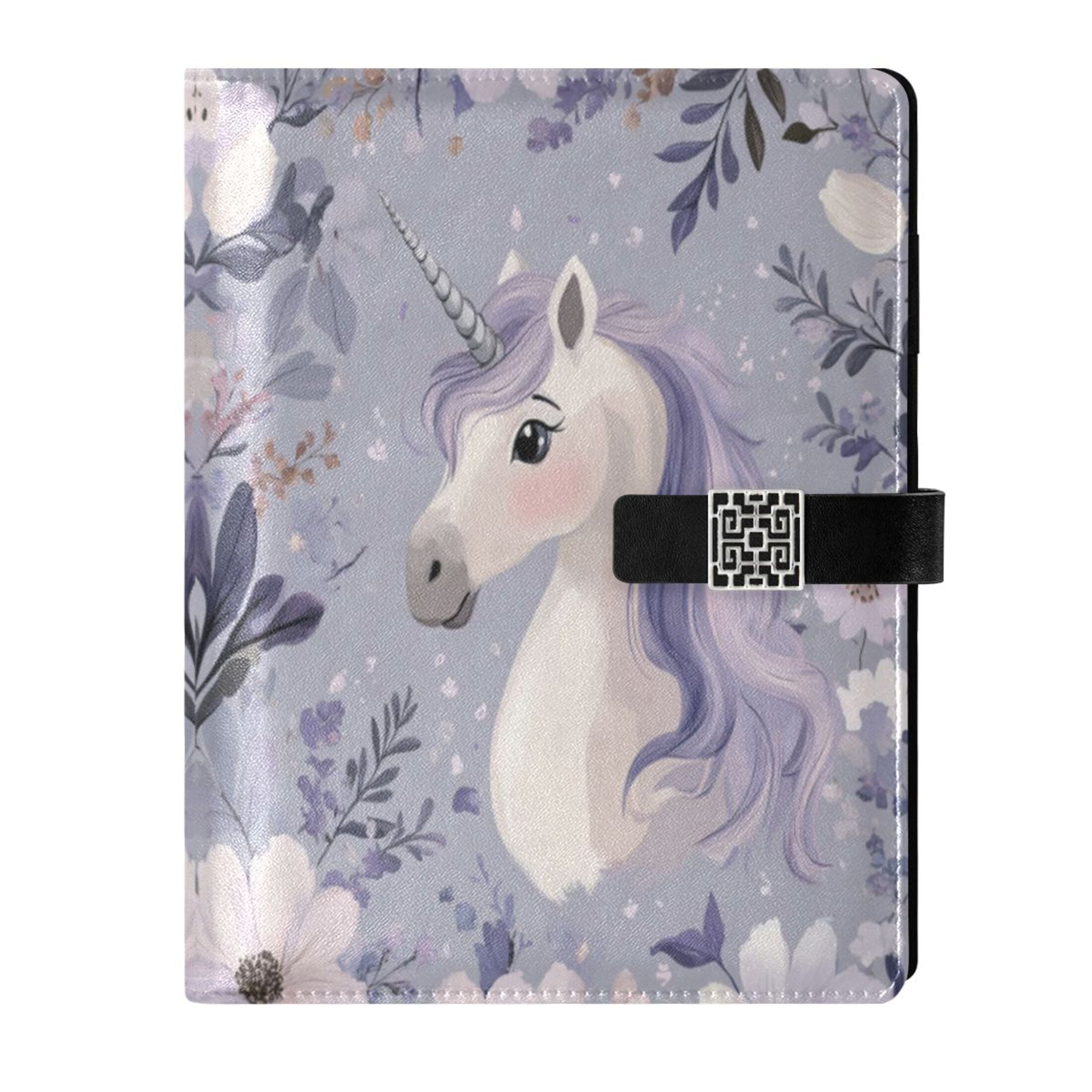 Leather Planner Leather Notebook Notebook Journal Binder Design Pen Pocket Design Convenient for Storage Cool Cute Unicorn