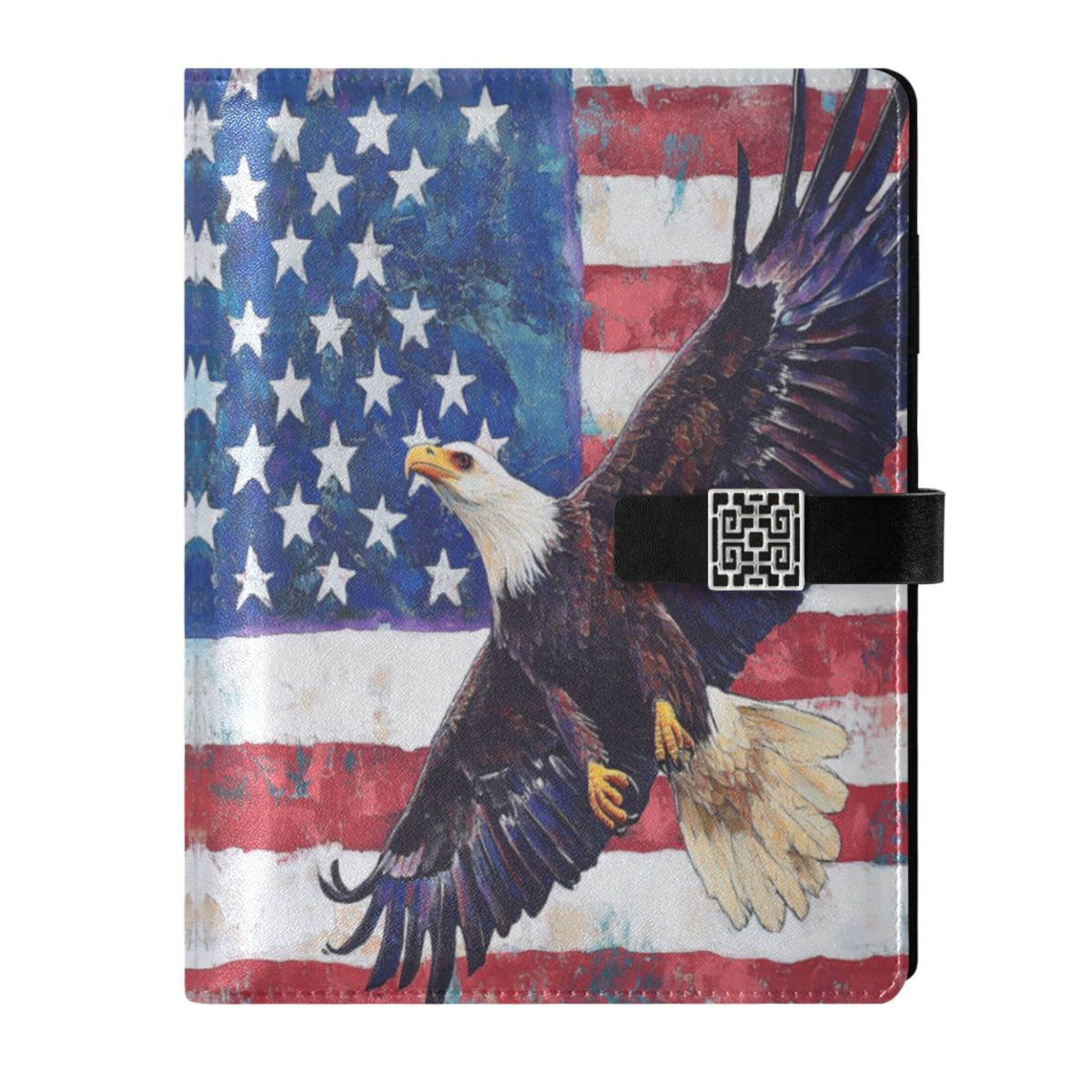 Leather Planner Leather Notebook Notebook Journal Binder Design Pen Pocket Design Convenient for Storage Cool Eagle Pattern