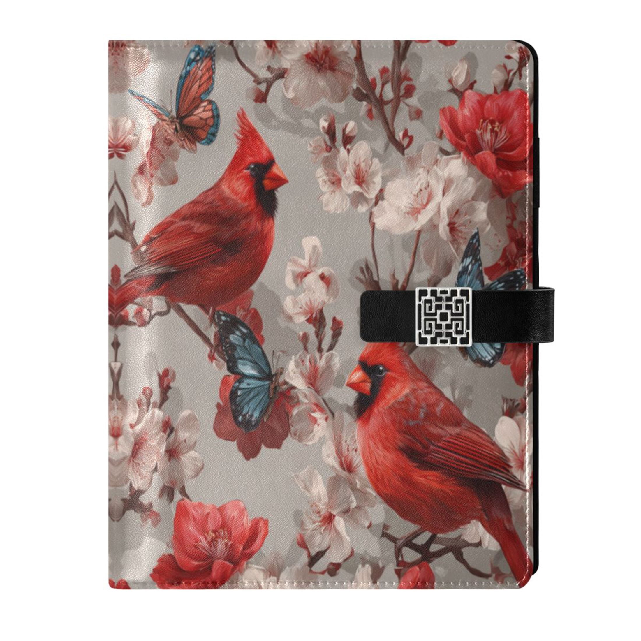 Leather Planner Leather Notebook Notebook Journal Binder Design Pen Pocket Design Convenient for Storage Cute Red Bird