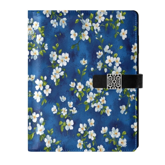 Leather Planner Leather Notebook Notebook Journal Binder Design Pen Pocket Design Convenient for Storage Deep Indigo Petal Whispers