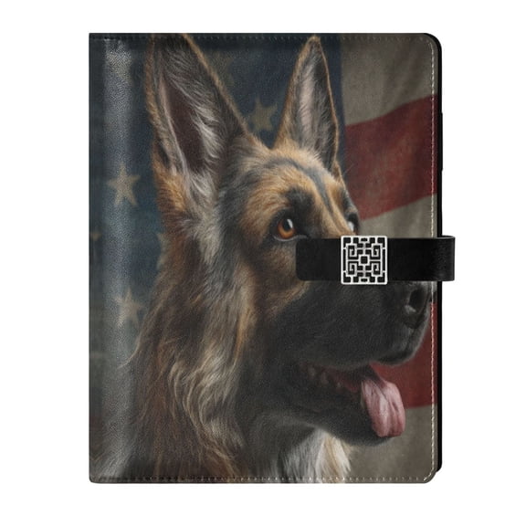 Leather Planner Leather Notebook Notebook Journal Binder Design Pen Pocket Design Convenient for Storage German Shepherd Photo