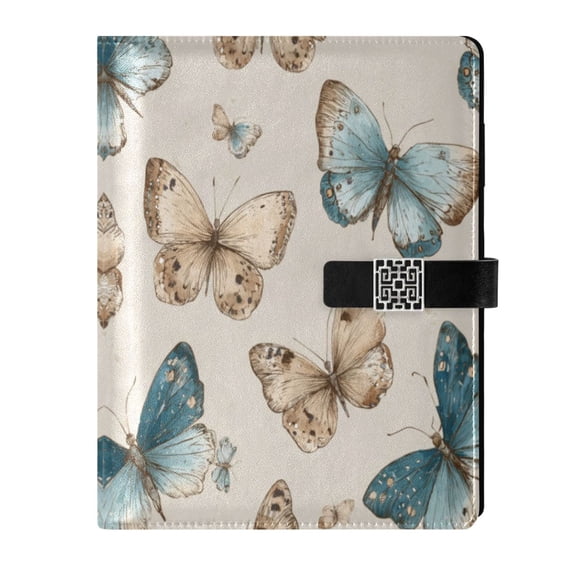 Leather Planner Leather Notebook Notebook Journal Binder Design Pen Pocket Design Convenient for Storage Gorgeous Butterfly Art Print