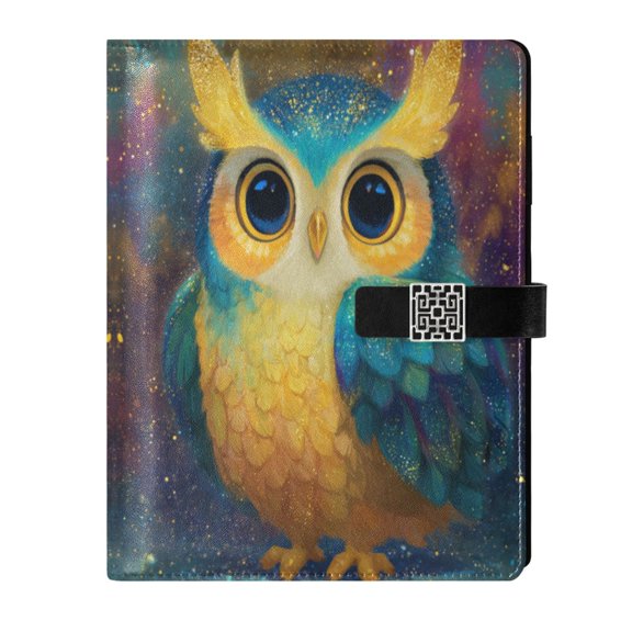 Leather Planner Leather Notebook Notebook Journal Binder Design Pen Pocket Design Convenient for Storage Green Owl Pattern