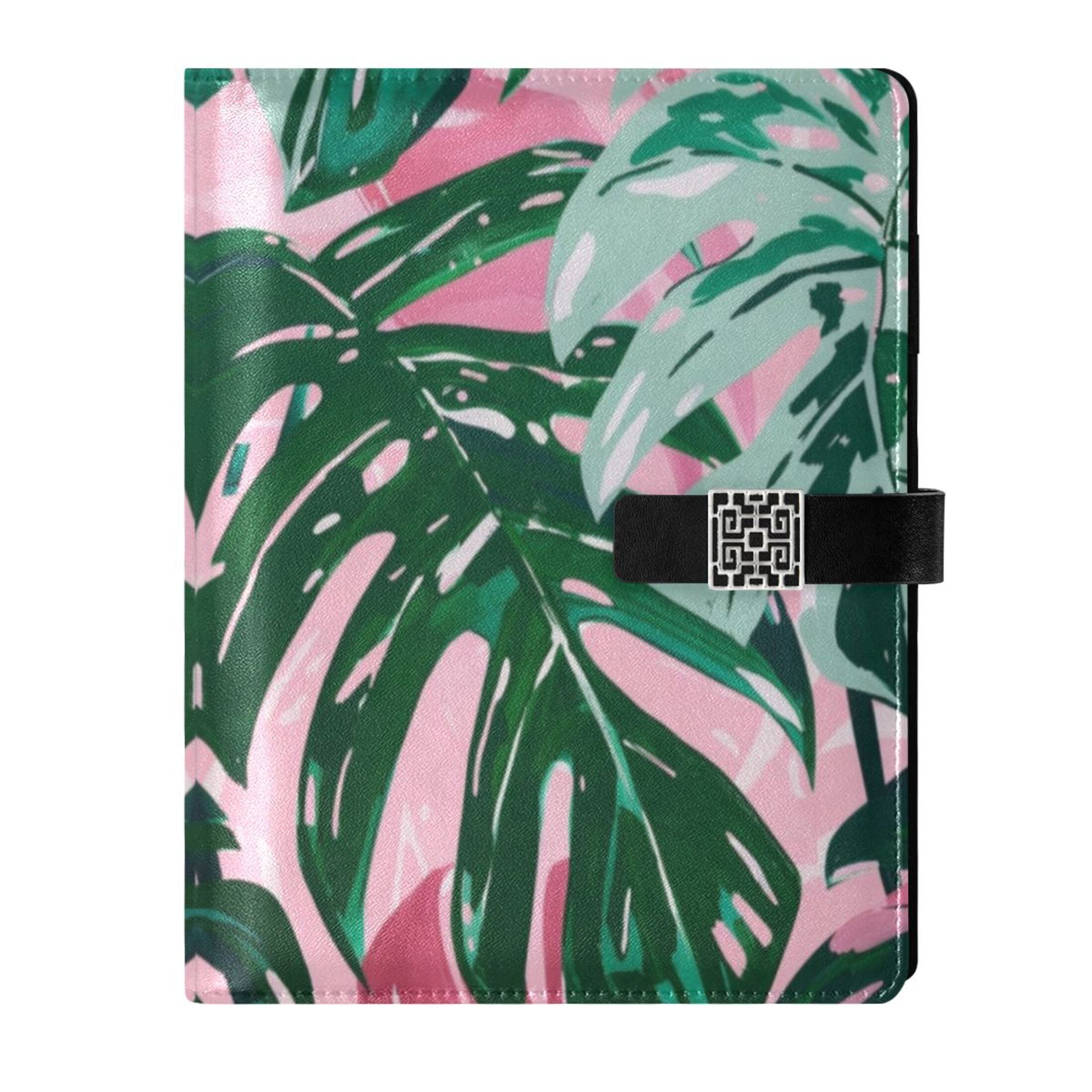 Leather Planner Leather Notebook Notebook Journal Binder Design Pen Pocket Design Convenient for Storage Hawaiian Leaf