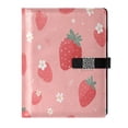 thumbnail image 1 of Leather Planner Leather Notebook Notebook Journal Binder Design Pen Pocket Design Convenient for Storage Juicy Pink Strawberry Motif, 1 of 6