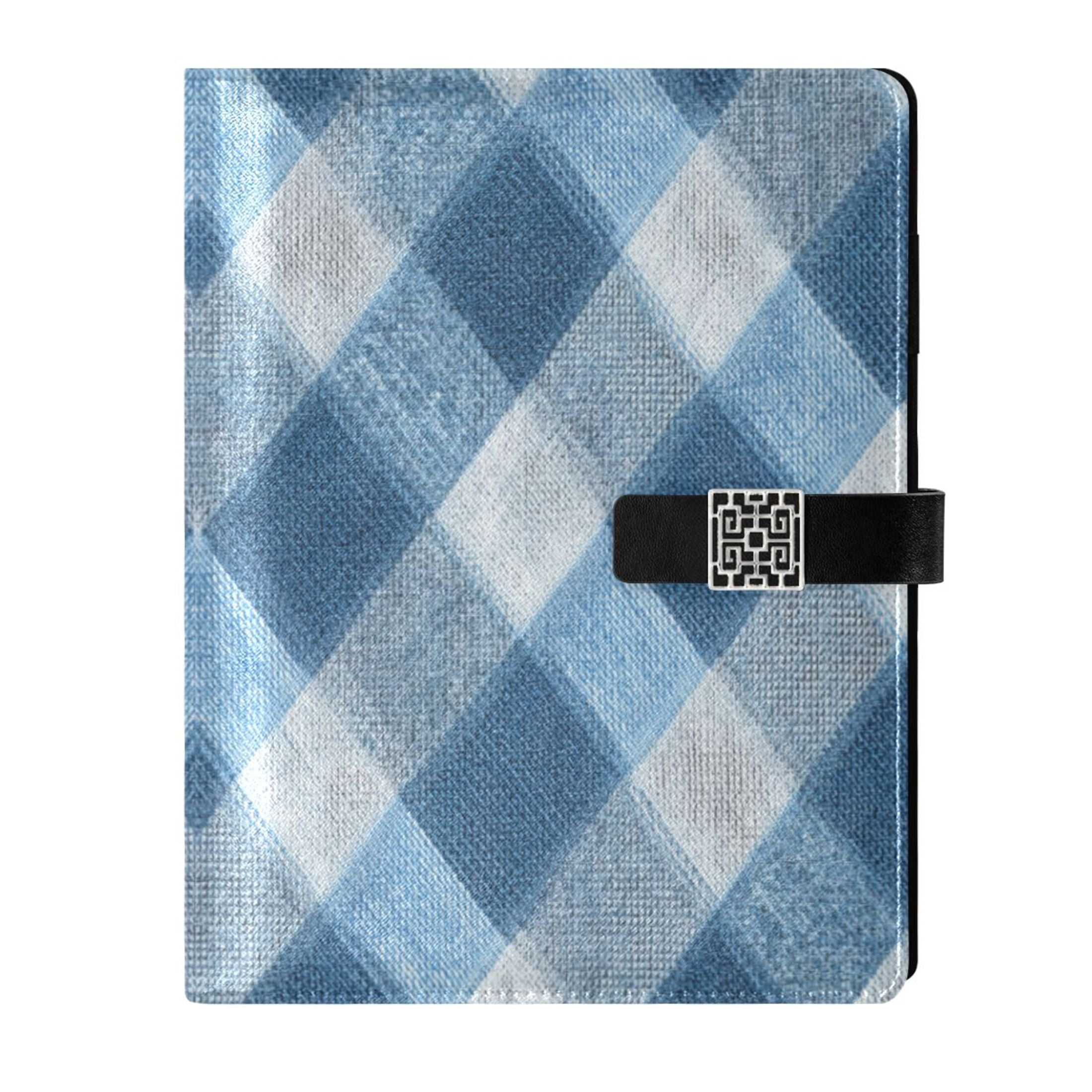 Leather Planner Leather Notebook Notebook Journal Binder Design Pen Pocket Design Convenient for Storage Light Blue Denim