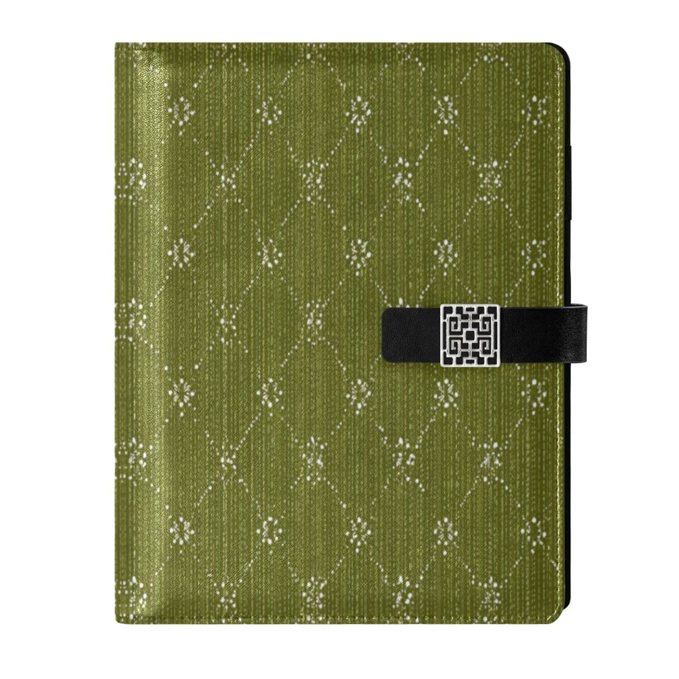 Leather Planner Leather Notebook Notebook Journal Binder Design Pen Pocket Design Convenient for Storage Olive Green Dotted Lines