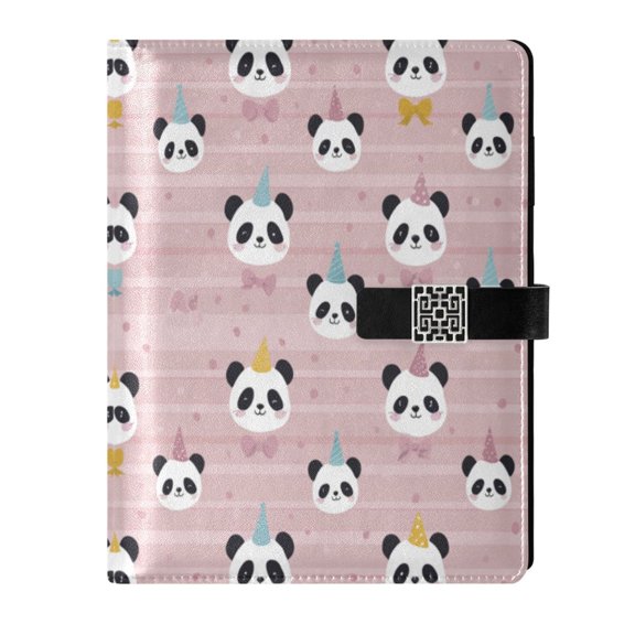 Leather Planner Leather Notebook Notebook Journal Binder Design Pen Pocket Design Convenient for Storage Panda Pattern Beautiful