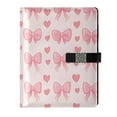 thumbnail image 1 of Leather Planner Leather Notebook Notebook Journal Binder Design Pen Pocket Design Convenient for Storage Pink Bow, 1 of 6
