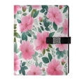 thumbnail image 1 of Leather Planner Leather Notebook Notebook Journal Binder Design Pen Pocket Design Convenient for Storage Pink Floral Light Leaves, 1 of 6