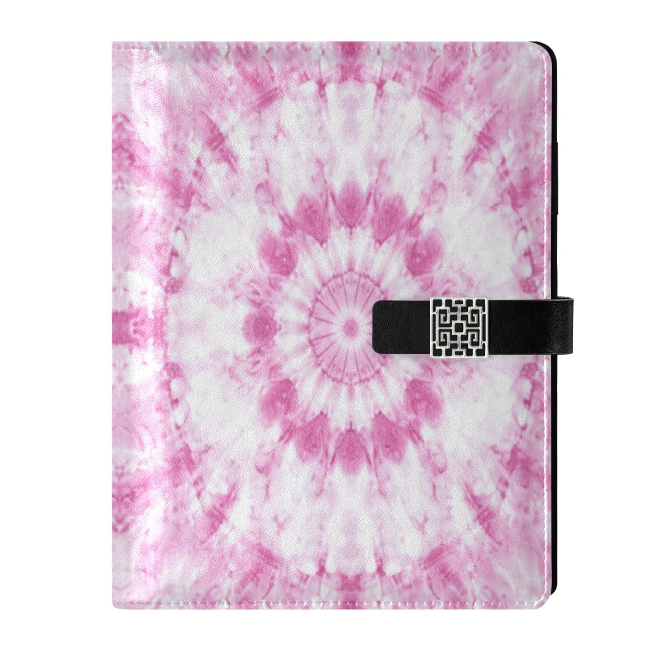 Leather Planner Leather Notebook Notebook Journal Binder Design Pen Pocket Design Convenient for Storage Pretty Pink Tie Dye