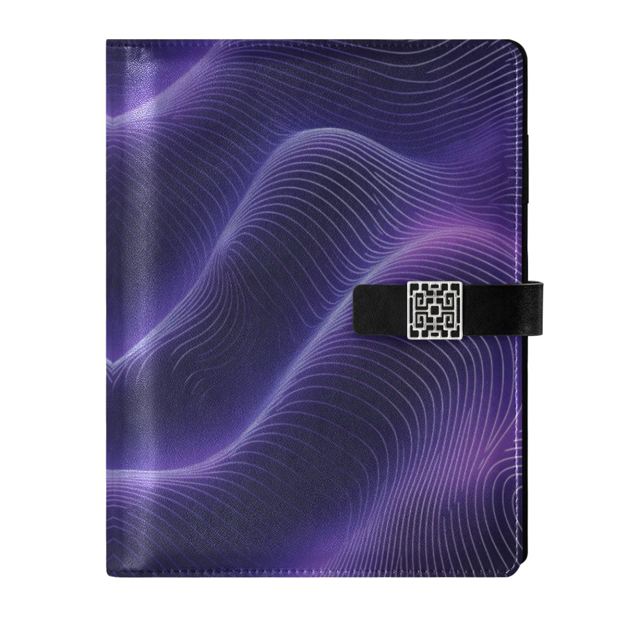 Leather Planner Leather Notebook Notebook Journal Binder Design Pen Pocket Design Convenient for Storage Pretty Purple Curve