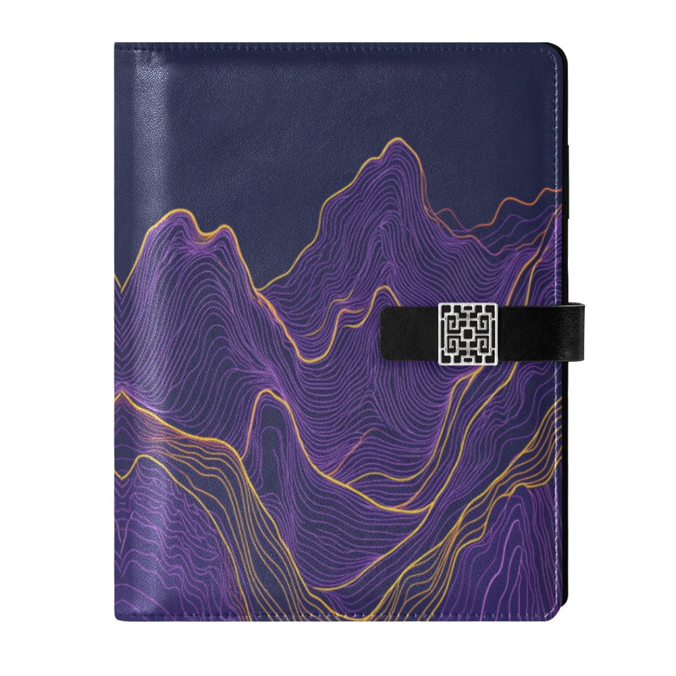 Leather Planner Leather Notebook Notebook Journal Binder Design Pen Pocket Design Convenient for Storage Pretty Purple Mountain