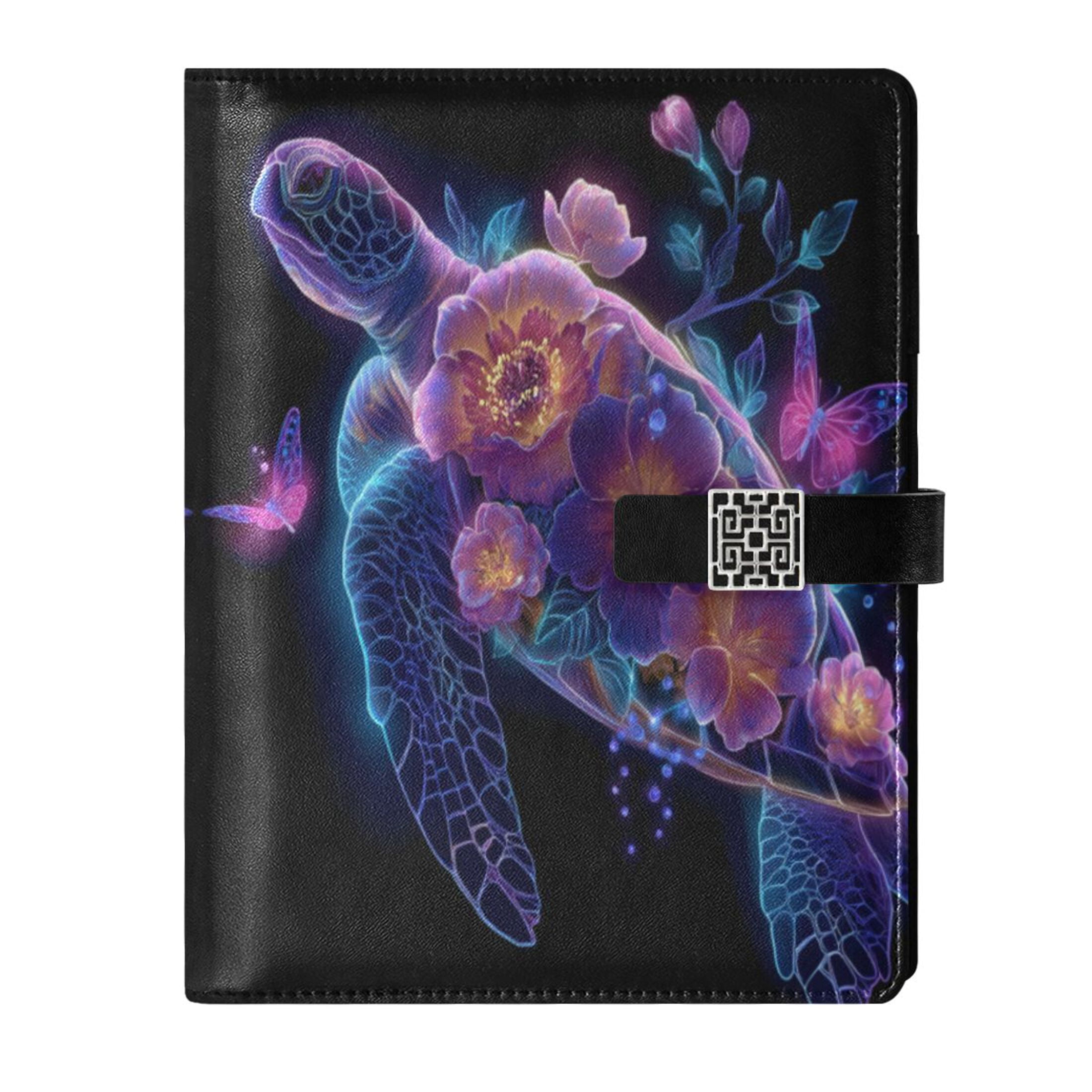 Leather Planner Leather Notebook Notebook Journal Binder Design Pen Pocket Design Convenient for Storage Purple Turtle
