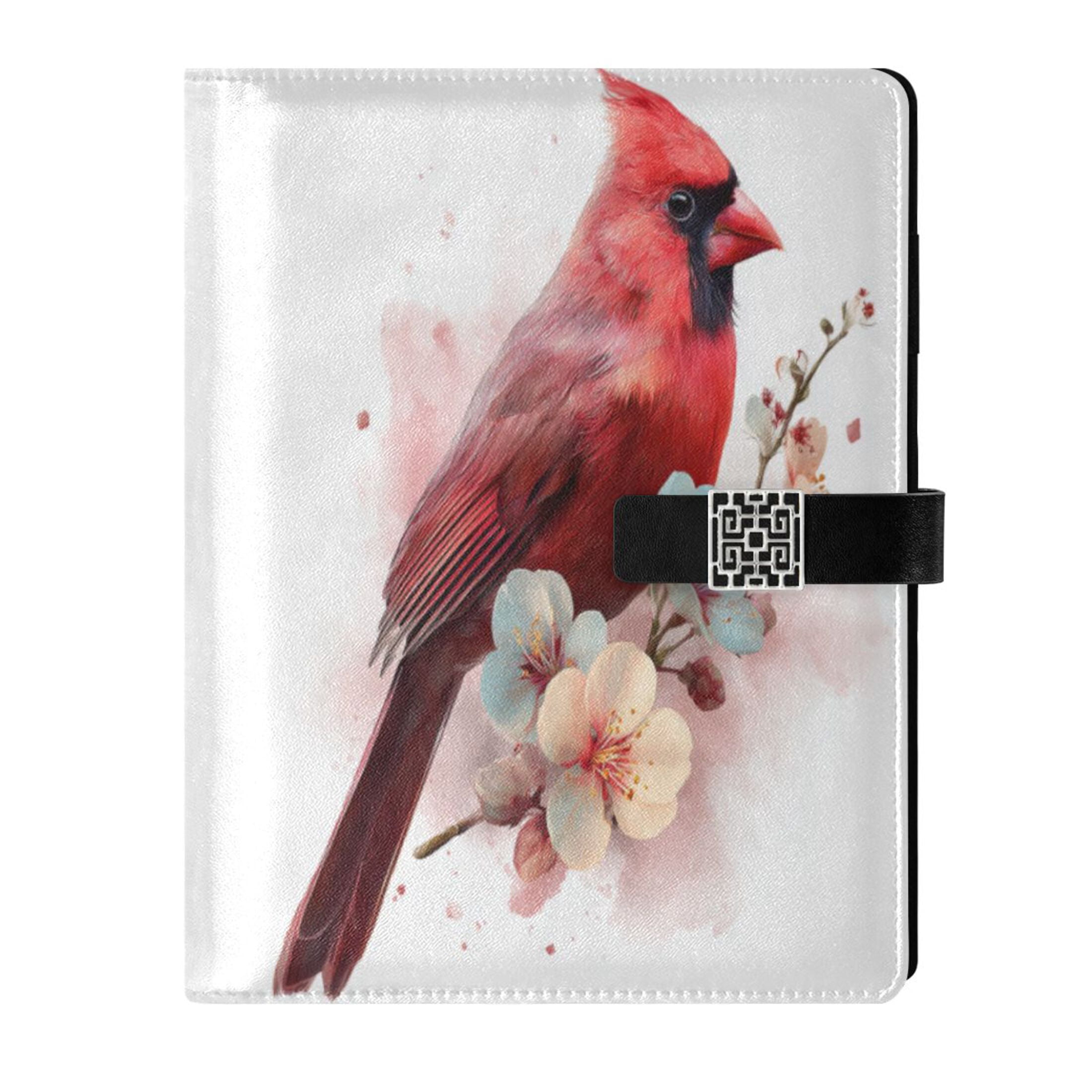 Leather Planner Leather Notebook Notebook Journal Binder Design Pen Pocket Design Convenient for Storage Red Bird Pattern